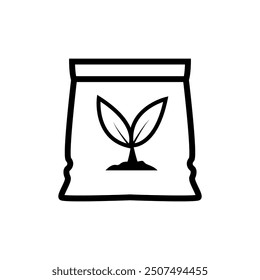 Fertilizer bag icon on white background. Vector illustration.