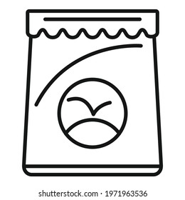Fertilizer bag icon. Outline Fertilizer bag vector icon for web design isolated on white background