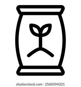 Fertilizer bag icon with simple and line style