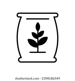 icono de la bolsa de fertilizantes con ilustración de material vectorial de fondo blanco