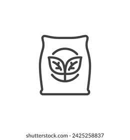 Fertilizer bag line icon. linear style sign for mobile concept and web design. Fertilizer Packaging outline vector icon. Symbol, logo illustration. Vector graphics