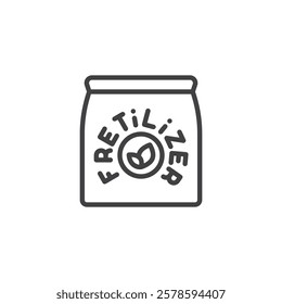 Fertilizer Bag line icon. linear style sign for mobile concept and web design. A bag labeled fertilizer outline vector icon. Symbol, logo illustration. Vector graphics