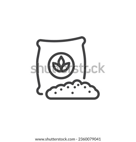 Fertilizer bag line icon. linear style sign for mobile concept and web design. Potting soil bag outline vector icon. Symbol, logo illustration. Vector graphics