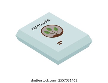 Fertilizer bag. Simple flat illustration in isometric view.