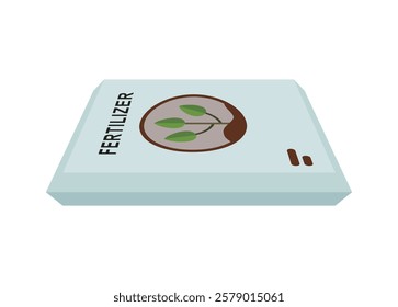 Fertilizer bag. Simple flat illustration in perspective view.