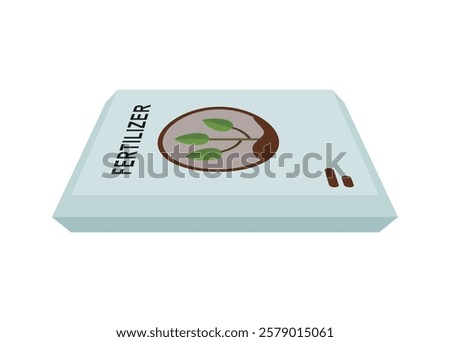 Fertilizer bag. Simple flat illustration in perspective view.