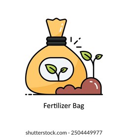 Vector de bolsa de fertilizante Ilustración de estilo de icono de contorno lleno. Símbolo sobre fondo blanco EPS 10 Archivo