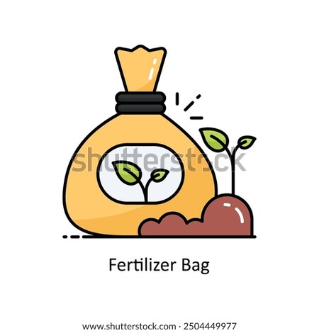 Fertilizer Bag vector  Filled outline icon style illustration. Symbol on White background EPS 10 File