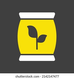 Düngemittelbeutel, Vektorsymbol. Graph Symbol für Landwirtschaft, Garten und Pflanzen Website und Design, Logo, App, UI