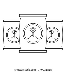 fertilizer bags isolated icon