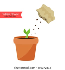 Fertilizer Flowers. Vector illustration of fertilizer home flower isolated on white background.