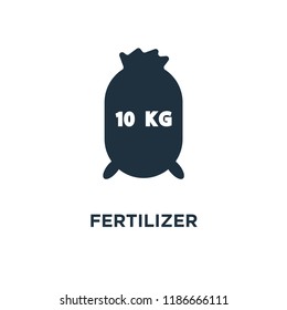 Fertilizer icon. Black filled vector illustration. Fertilizer symbol on white background. Can be used in web and mobile.
