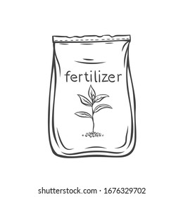 Fertilizer Icon For Design Product Garden Center. Gardening Outline Vector Illustration.