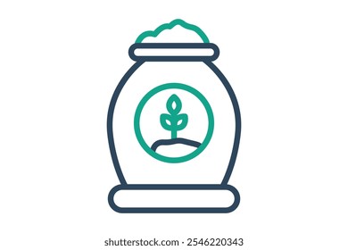 Fertilizer icon. line icon style. icon related to gardening. gardening tools elements vector illustration