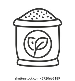 Icono de fertilizante Vector de línea en blanco