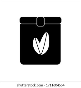  Fertilizer icon or logo for crops color flat icons for web and mobile design. Black silhouette of a can or bag. On the isolated white background. Vector and stock illustration.