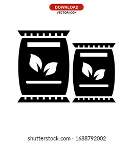 icono de fertilizante o logotipo símbolo de signo aislado ilustración vectorial - iconos vectoriales de estilo negro de alta calidad

