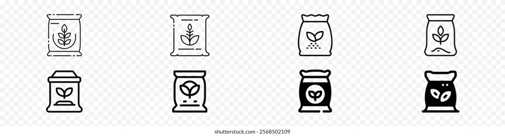 Fertilizer icon, fertilizer in sack icon, Fertilizing icon line symbol