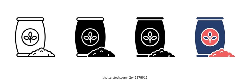 Fertilizer icon sheet multiple style collection