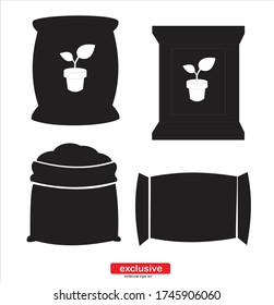 Diseño de señas de la ilustración del vector del icono del fertilizante