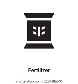 Fertilizer icon vector isolated on white background, logo concept of Fertilizer sign on transparent background, filled black symbol