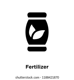 Fertilizer icon vector isolated on white background, logo concept of Fertilizer sign on transparent background, filled black symbol