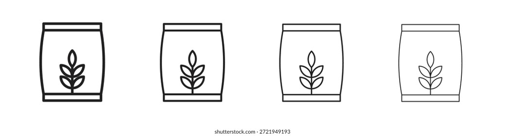 Los iconos de fertilizante delinean el diseño de Vector negro. Línea con trazo editable.