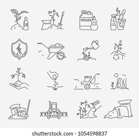 Fertilizer icons set. Vector elements for templates.