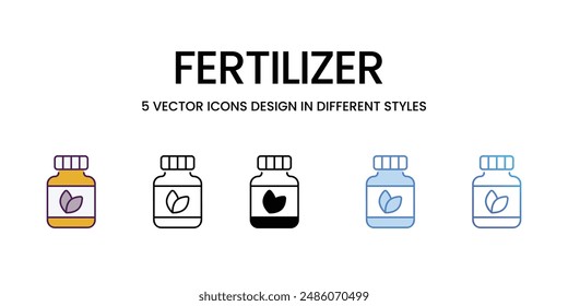 Fertilizer icons vector set stock illustration.