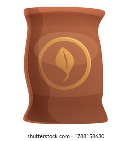 Fertilizer leaf sack icon. Cartoon of fertilizer leaf sack vector icon for web design isolated on white background