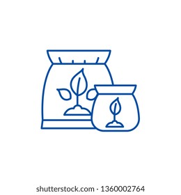 Fertilizer line icon concept. Fertilizer flat  vector symbol, sign, outline illustration.
