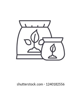 Fertilizer line icon concept. Fertilizer vector linear illustration, symbol, sign