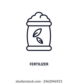 fertilizer outline icon. Thin line icon from agriculture farming and gardening collection. Editable vector isolated on white background