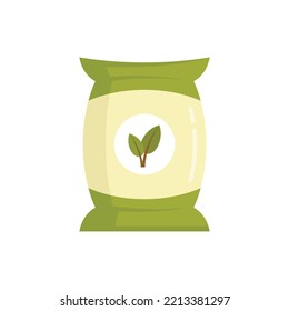 Icono del paquete de fertilizantes. Ilustración plana del icono vector del paquete de fertilizantes aislado en fondo blanco