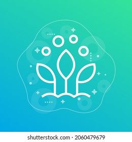 fertilizer and plant line vector icon