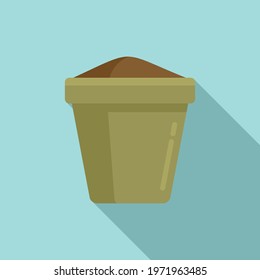 Fertilizer plant pot icon. Flat illustration of Fertilizer plant pot vector icon for web design