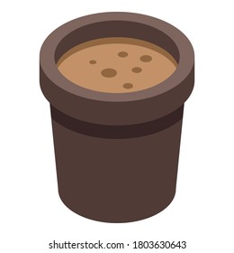 Fertilizer plant pot icon. Isometric of fertilizer plant pot vector icon for web design isolated on white background