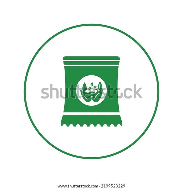 Fertilizer Plant Seeds Packet Icon Circle Stock Vector (Royalty Free