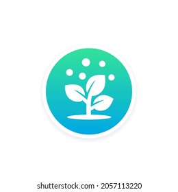 fertilizer and plant vector icon