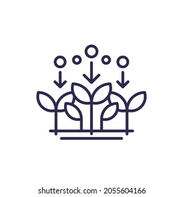 fertilizer for plants line icon