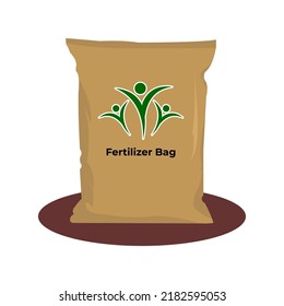 Sacos de fertilizantes, sacos de compost, bolsas de fertilizantes, nitrógeno, suelo. ilustración vectorial
