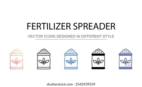 Design de ícone de espalhador de fertilizante com ilustração de estoque de fundo branco