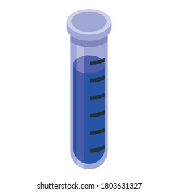 Icono del tubo de ensayo del fertilizante. Isométrico del vector del tubo de prueba de fertilizante para el diseño web aislado en fondo blanco