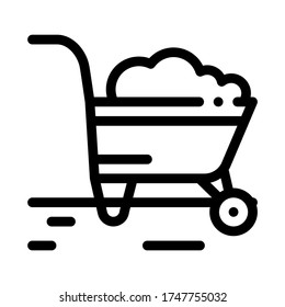 fertilizer trolley icon vector. fertilizer trolley sign. isolated contour symbol illustration