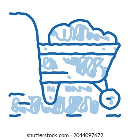 fertilizer trolley sketch icon vector. Hand drawn blue doodle line art fertilizer trolley sign. isolated symbol illustration