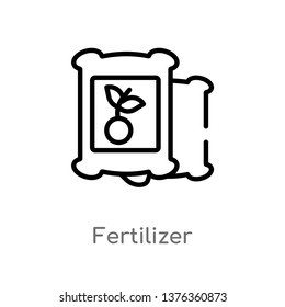 fertilizer vector line icon. Simple element illustration. fertilizer outline icon from farming concept. Can be used for web and mobile