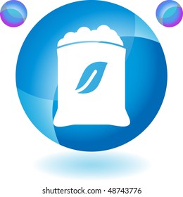 Fertilizer web button isolated on a background.