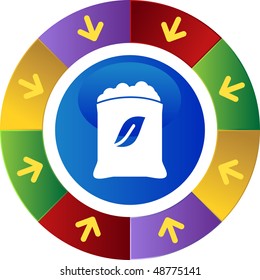 Fertilizer web button isolated on a background.
