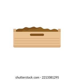 Fertilizer wood box icon. Flat illustration of Fertilizer wood box vector icon isolated on white background