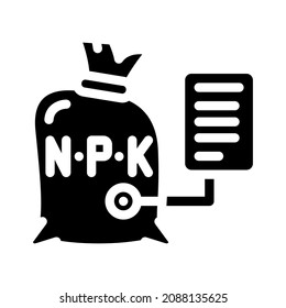 fertilizers bag glyph icon vector. fertilizers bag sign. isolated contour symbol black illustration